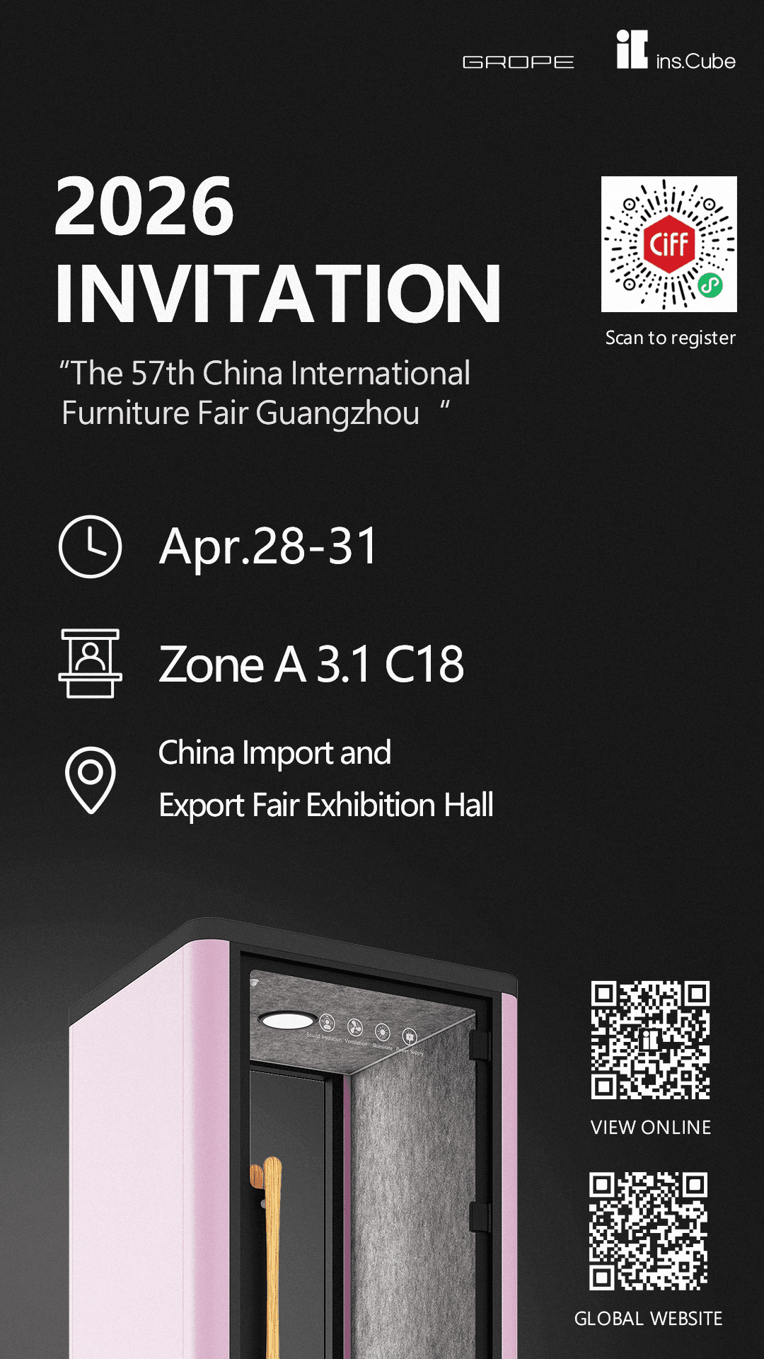 Meet Us at CIFF 2026! INSCUBE Unveils New 3.0 Soundproof Booth in Guangzhou