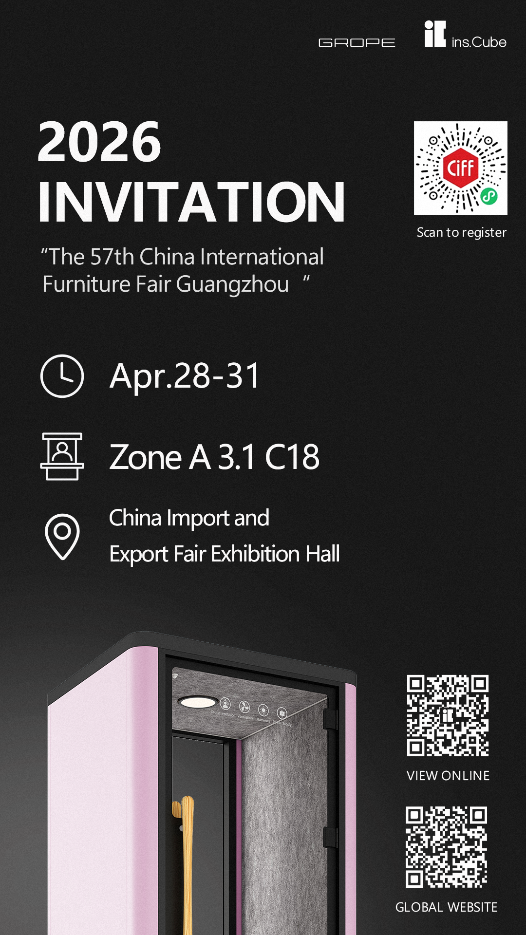 Meet Us at CIFF 2026! INSCUBE Unveils New 3.0 Soundproof Booth in Guangzhou